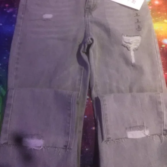 Grey Ripped High Rise Jeans - Picture 2 of 3